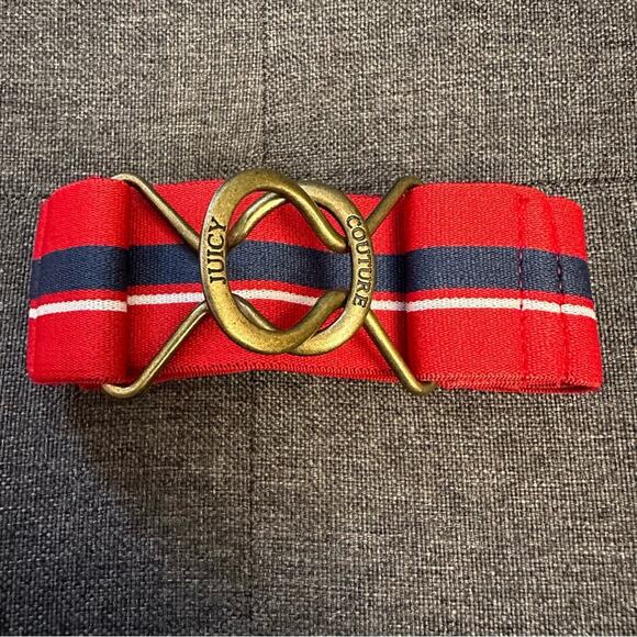 Juicy Couture Striped Stretch Belt- S Vintage Retro